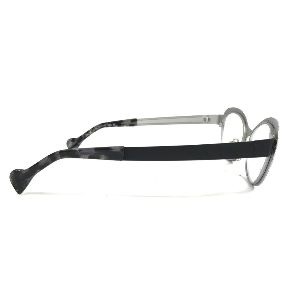 BOZ Eyeglasses Frames ZAZIE 0010 Black White Silver Cat Eye Patterned 51-16-135